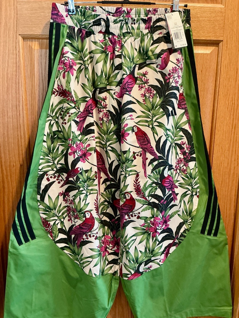 Adidas x Farm Rio Premium Track Pants W/ Tropical Print Crew Green New Size M - Picture 2 of 10